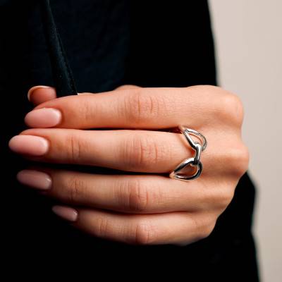 925 Sterling Silver Double Open Ring - Artemis - Artemis