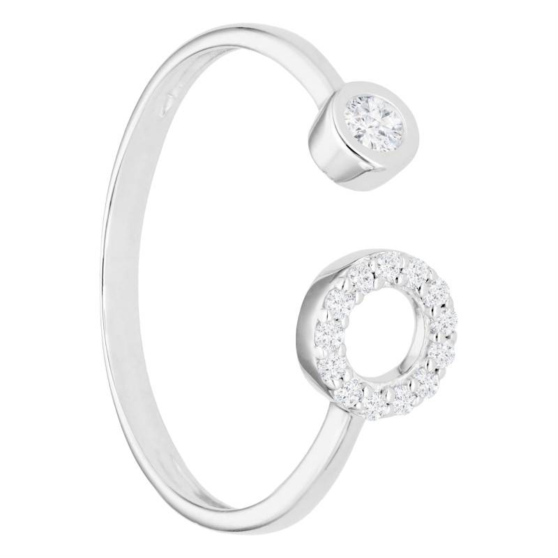 750/1000 White Gold & Diamond Circle Ring 0.14 ct - Emanessence