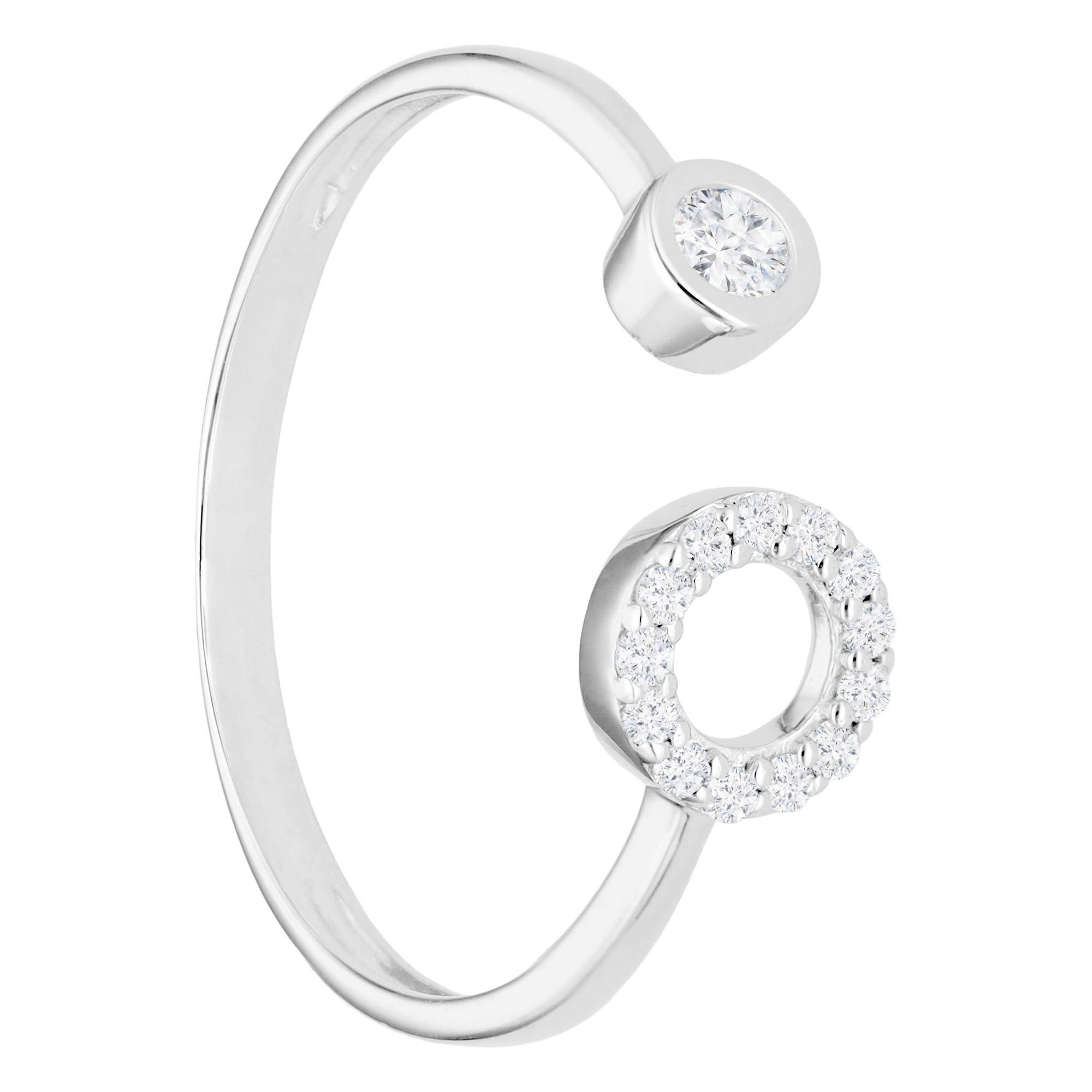 Bague Alliance Or Blanc 14k Diamants Simulés 0.40 Ct Taille 8 - Neuf Sans Emballage