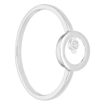 Bague solitaire en Or blanc 750 et Diamant - Emanessence