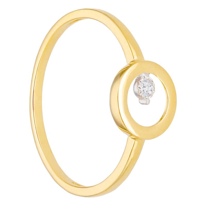 750/1000 Yellow Gold & Diamond Circle Ring 0.02 ct - Emanessence