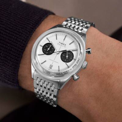 Montre Marlin Jet Quartz Chronograph 40mm White Stainless Steel TW2Y24600 - Timex