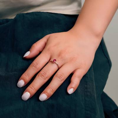 Bague en Or Blanc 750 & Rubis 0,6 ct - Aurora