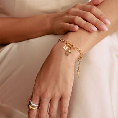 Bracelet Chaîne Ovale en Argent 925 Plaqué Jaune Or 750, Longueur 15 cm, 17 cm ou 19 cm - C1202-413-39 - Thomas Sabo