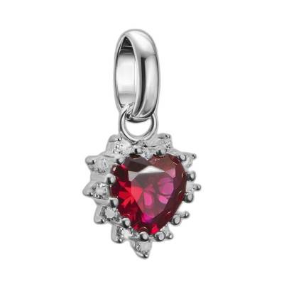 Pendentif Charm Coeur en Argent 925 & Pierres Blanches et Rouge - CC1279-013-10 - Thomas Sabo