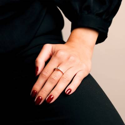 Bague Accompagné en Or Blanc 750 & Diamants 0,18 ct - Alliantine