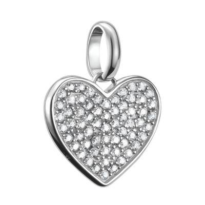 Pendentif Charm Coeur en Argent 925 & Pierres Blanches - CC1277-051-14 - Thomas Sabo