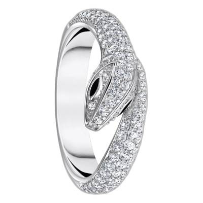 Bague Serpent en Argent 925 & Pierres Blanches - TR2461-041-14 - Thomas Sabo
