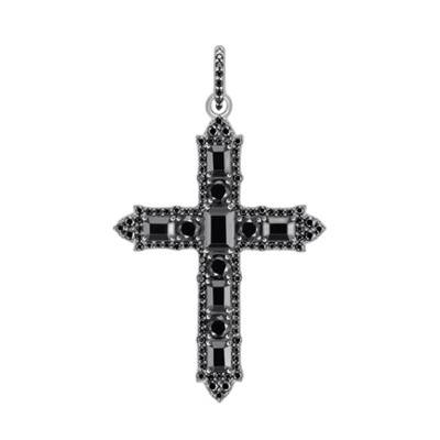 Pendentif Croix en Argent 925 & Pierres Noires - PE970-643-11 - Thomas Sabo