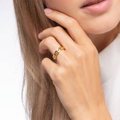 Bague en Argent 925 Plaqué Or 750 & Pierres Noires - TR2306-414-11 - Thomas Sabo