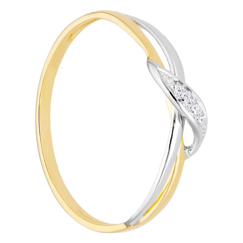 750/1000 Two-Gold Intertwined Diamond Ring - Alliantine