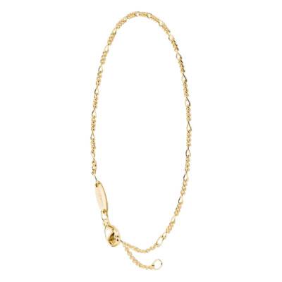 Bracelet Chaîne Figaro en Argent 925 Plaqué Or Jaune 750, Longueur 16 cm à 19 cm - A2207-413-39-L19v - Thomas Sabo