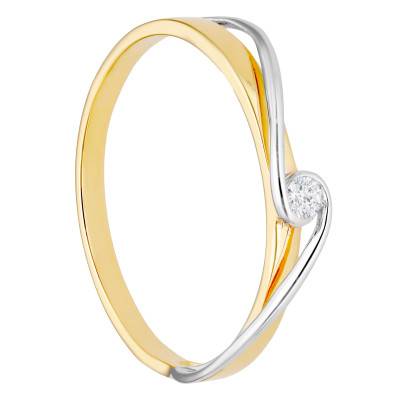 750/1000 Two-Gold Diamond Tourbillon Solitaire 0.04 ct - Alliantine