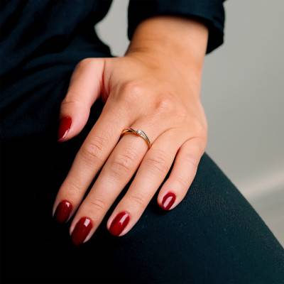 Alliance en 2 Ors 750 & Diamant 0,04 ct - Alliantine
