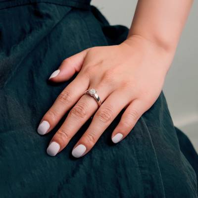Bague Solitaire en Or Blanc 750 & Diamant 0,78 ct - Alliantine