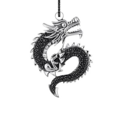 Pendentif Dragon en Argent 925 & Pierres Noires - PE975-643-11 - Thomas Sabo