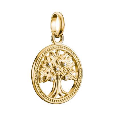Pendentif Charm Arbre de l'Amour en Argent 925 Plaqué Or Jaune 750 & Pierres Blanches - CC1262-414-14 - Thomas Sabo