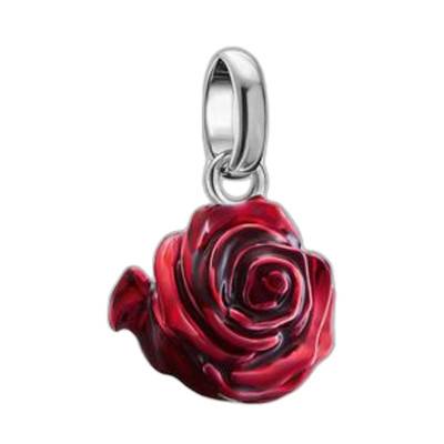 Pendentif Charm Rose en Argent 925 & Émail Rouge - CC1263-007-10 - Thomas Sabo