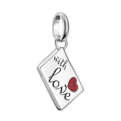 Pendentif Charm Lettre d'Amour en Argent 925 & Émail Rouge et Noir - CC1268-664-10 - Thomas Sabo