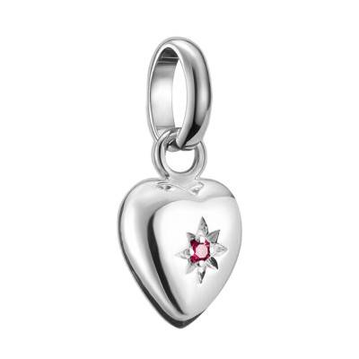 Pendentif Charm Coeur avec Etoile en Argent 925 & Pierre Rouge - CC1234-011-10 - Thomas Sabo