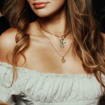 Pendentif Charm Protecteur de l'Amour en Argent 925 Plaqué Or 750 & Pierres Blanches - CC1242-414-14 - Thomas Sabo