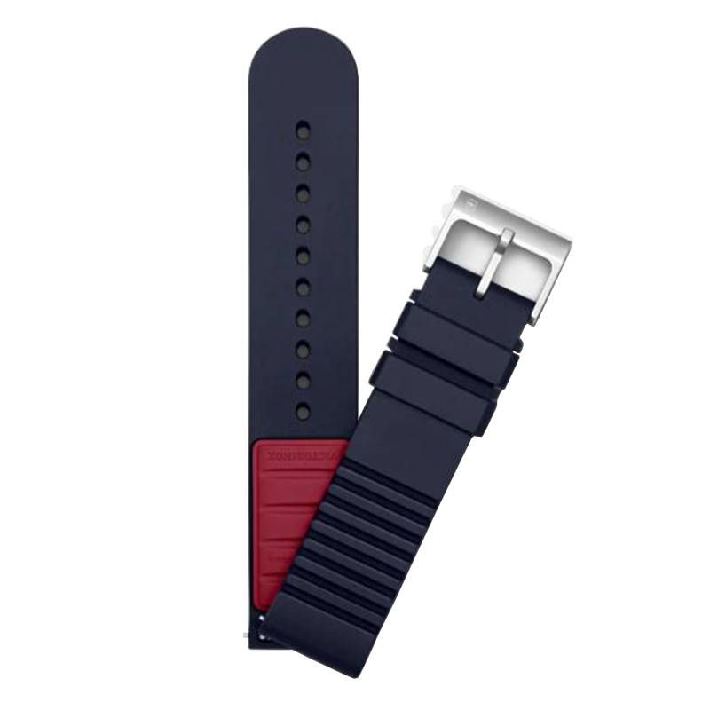Blue D1 Rubber Watch Strap 21mm V.60027 - Victorinox