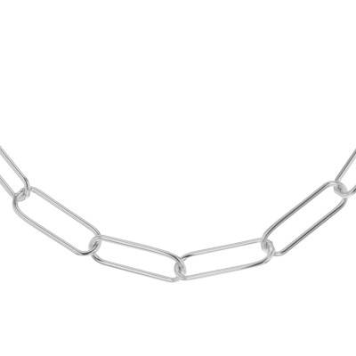 Chaîne Maille Rectangulaire en Argent 925, Longueur 45 cm - Manillon