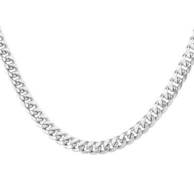 Chaîne Maille Cubaine en Argent 925, Longueur 50 cm ou 55 cm - Manillon
