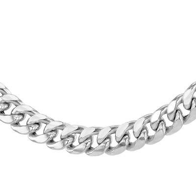 Chaîne Maille Cubaine en Argent 925, Longueur 50 cm ou 55 cm - Manillon