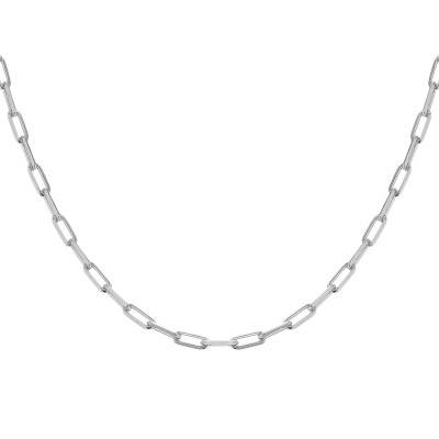 Chaîne Maille Rectangulaire en Argent 925, Longueur 45 cm ou 55 cm, Largeur 2,70 mm - Manillon