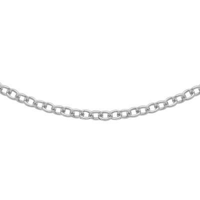 925 Silver Oval Link Chain, 75 cm to 90 cm Length - Manillon