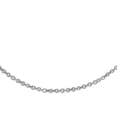 925 Rhodium-Plated Silver Chain, 35 cm Length - Manillon