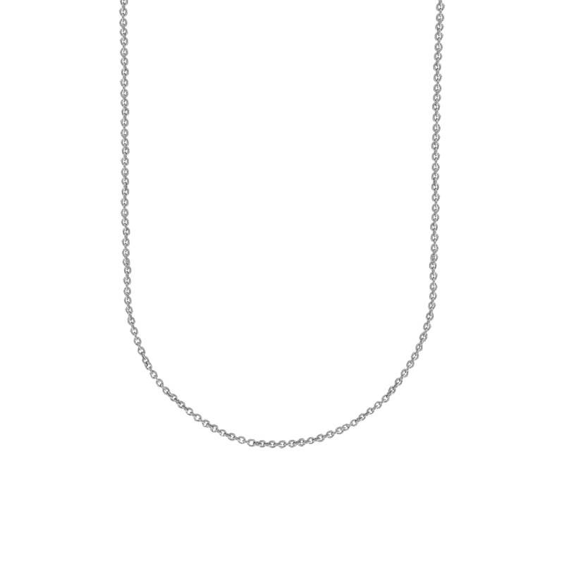 925 Rhodium-Plated Silver Chain, 35 cm Length - Manillon