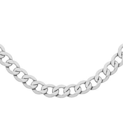 Chaîne Maille Gourmette en Argent 925, Longueur 55 cm - Manillon