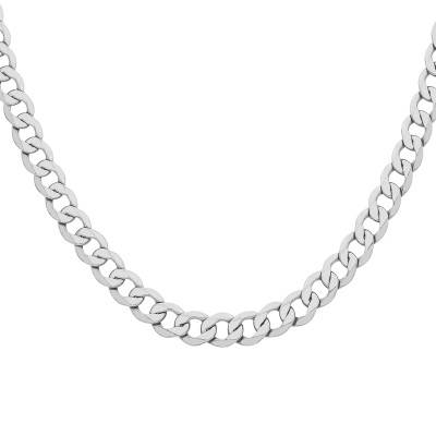 Chaîne Maille Gourmette en Argent 925, Longueur 55 cm - Manillon
