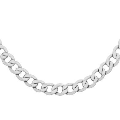 Chaîne Maille Gourmette en Argent 925, Longueur 45 cm ou 50 cm - Manillon