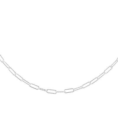 Chaîne Maille Rectangulaire en Argent 925, Longueur 45 cm ou 60 cm - Manillon
