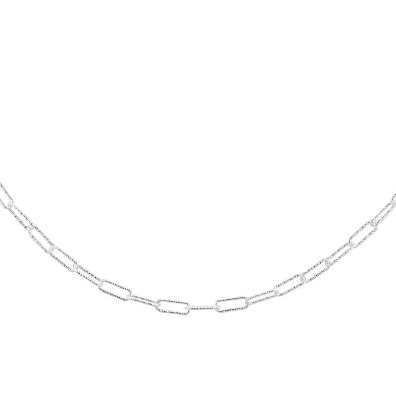 925 Silver Rectangular Link Chain, 45 cm or 60 cm - Manillon