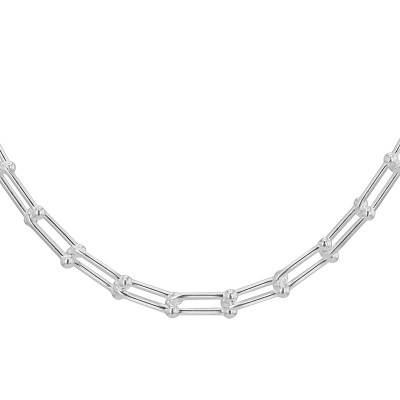 925 Silver Rectangular Chain, 50 cm Length - Manillon