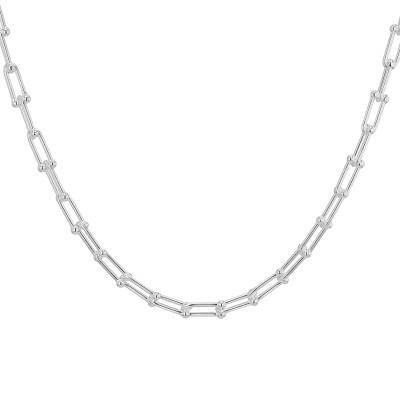 925 Silver Rectangular Chain, 50 cm Length - Manillon