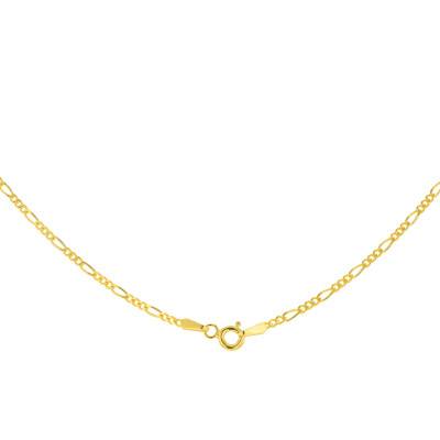 Chaîne Maille Figaro en Argent 925 Plaqué Or Jaune, Longueur 45 cm - Manillon