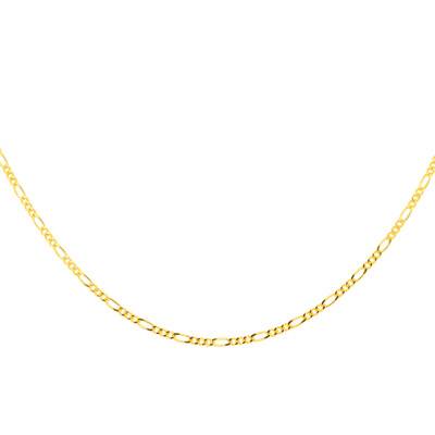 Chaîne Maille Figaro en Argent 925 Plaqué Or Jaune, Longueur 45 cm ou 60 cm - Manillon