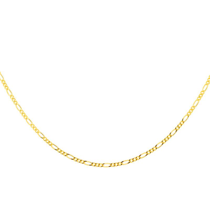 Yellow Gold-Plated 925 Silver Figaro Chain, 45 cm or 60 cm Length - Manillon
