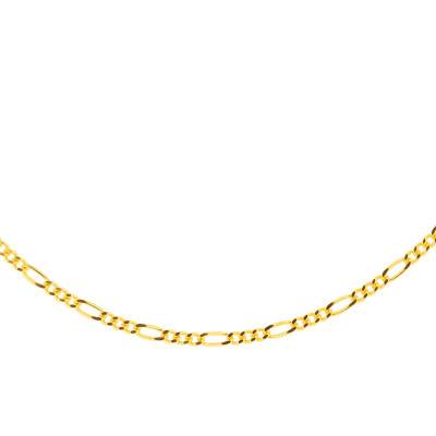Chaîne Maille Figaro en Argent 925 Plaqué Or Jaune, Longueur 45 cm - Manillon