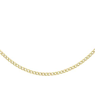 925 Silver Yellow Gold Vermeil Plated Curb Chain, 45 cm or 50 cm - Manillon