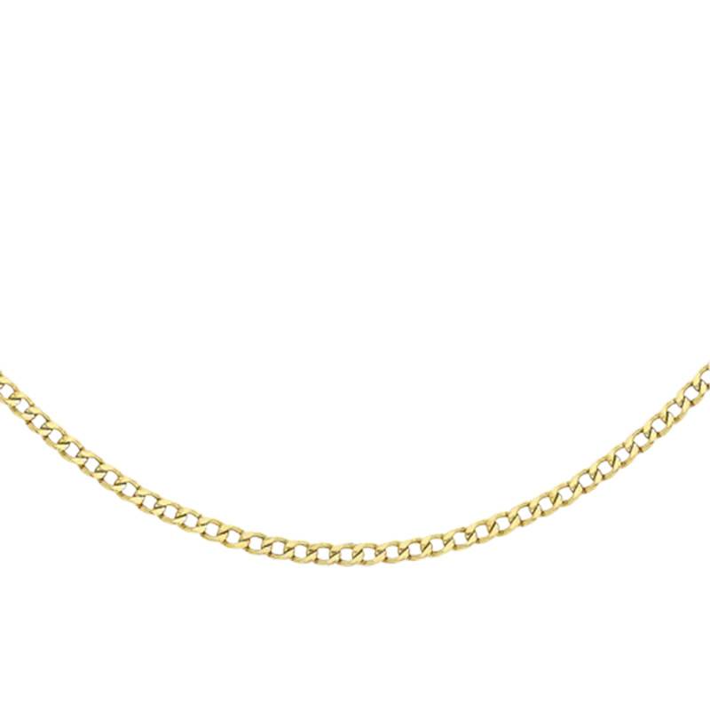 925 Silver Yellow Gold Vermeil Plated Curb Chain, 45 cm or 50 cm - Manillon