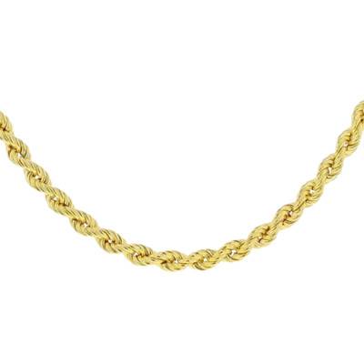 925 Silver Yellow Gold Vermeil Plated Rope Chain, 45 cm or 50 cm - Manillon