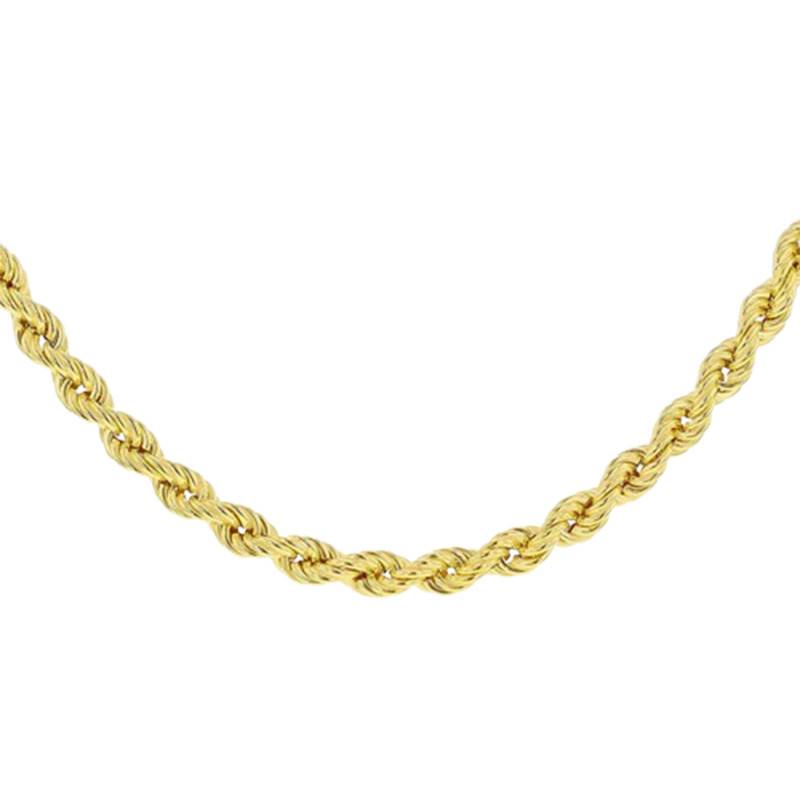 925 Silver Yellow Gold Vermeil Plated Rope Chain, 45 cm or 50 cm - Manillon