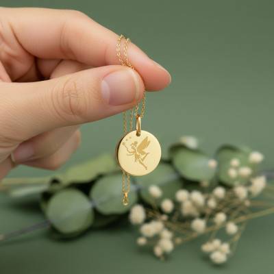 Médaille Fée Aux Etoiles Or Jaune 375, Diamètre 15 mm - Lucas Lucor