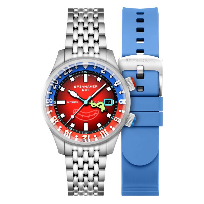Spinnaker Bradner GMT Automatic SpongeBob SquarePants Bubbly Grins Limited Edition Watch - SP-5162-22 - Mr Krabs Red - Spinnaker